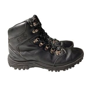 Gelert Mens Leather Walking Boots size 7.5 black coated leather